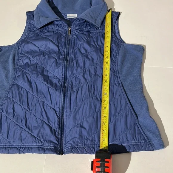 Columbia Blue Quilted Vest Womens XL Fleece Winter - Picture 4 of 7